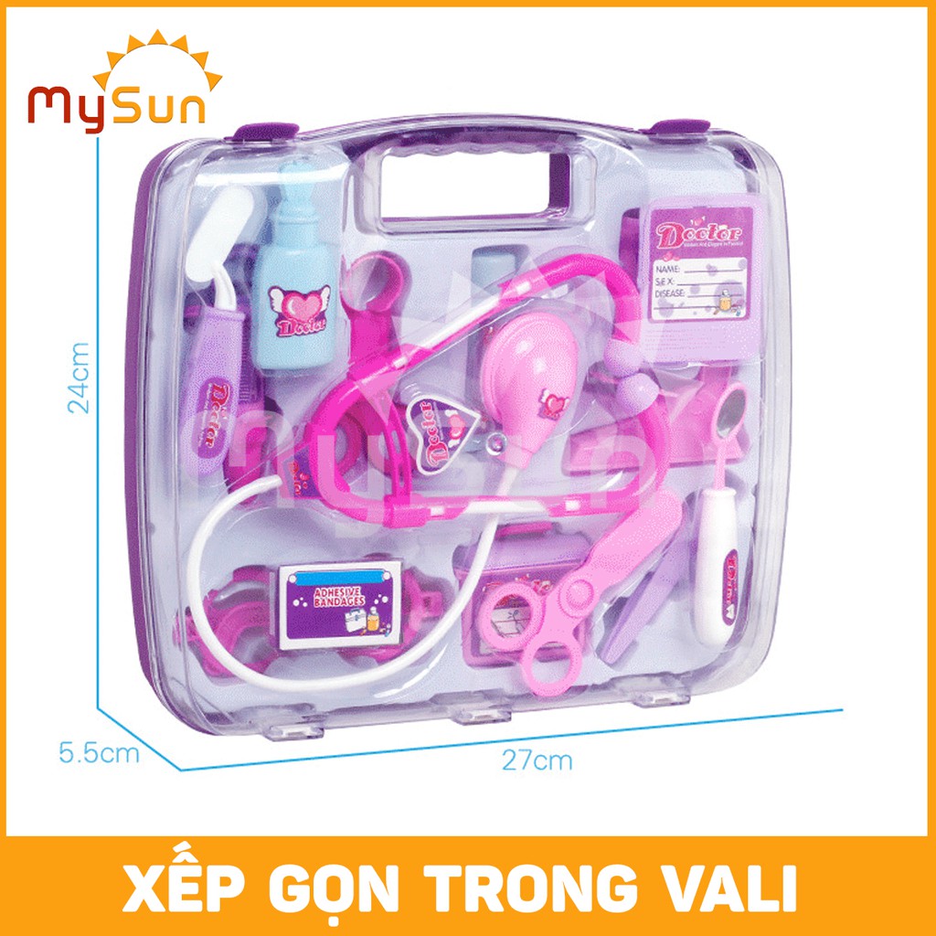 Vali đồ chơi 🌸BÁC SĨ🌸 cho bé trai - gái | Bộ đồ chơi ống nghe khám bệnh bác sỹ giáo dục cho trẻ em nhựa ABS - MySUN