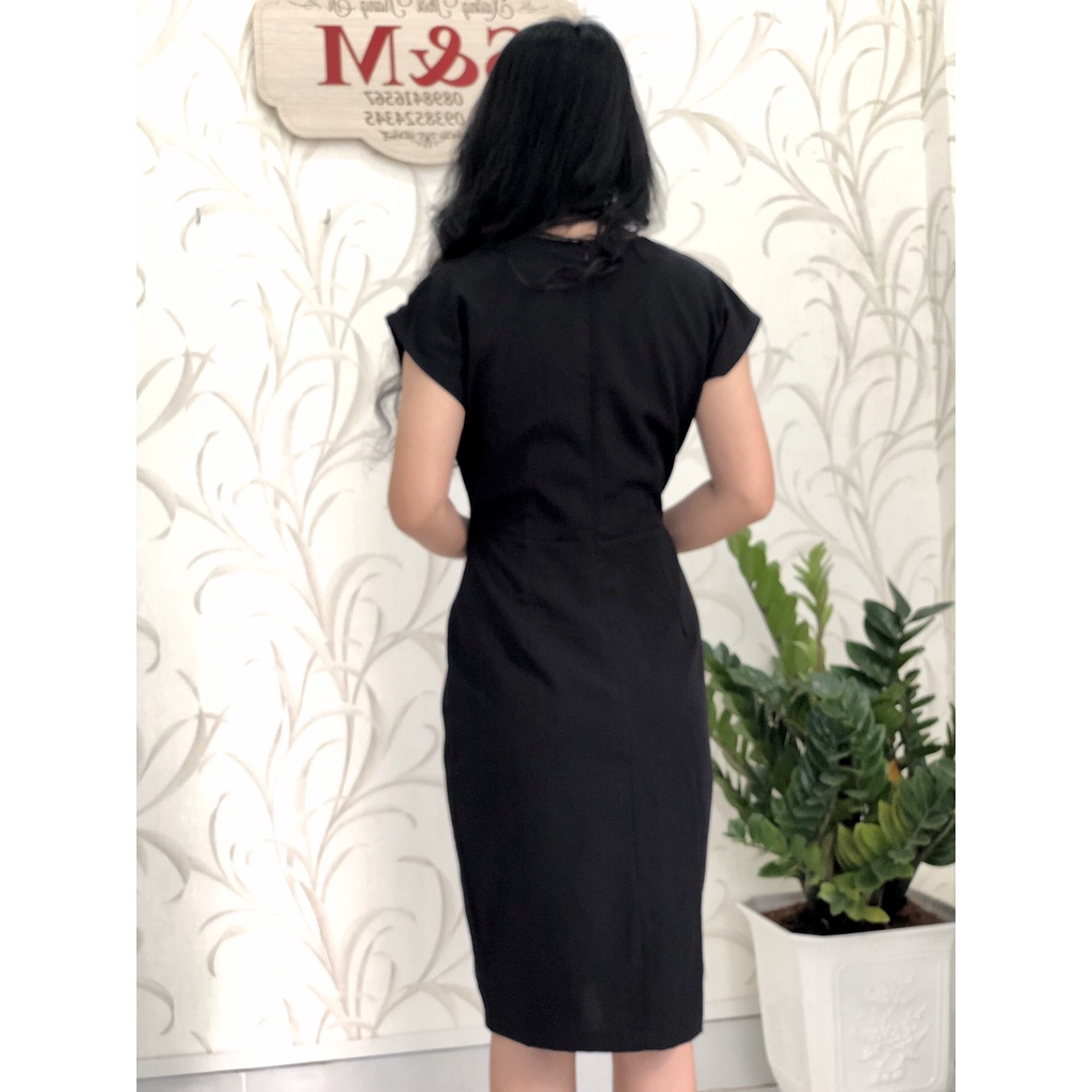 Đầm ôm suông tay con S&amp;M cực tôn dáng, giá rẻ, vải mát GR202- Hình thật do shop chụp