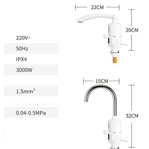 (XẢ) Thiết bị làm nóng nước tại vòi tiện lợi cho gia đình trong mùa đông có mẫu nhựa và inox bảo hành 3 tháng