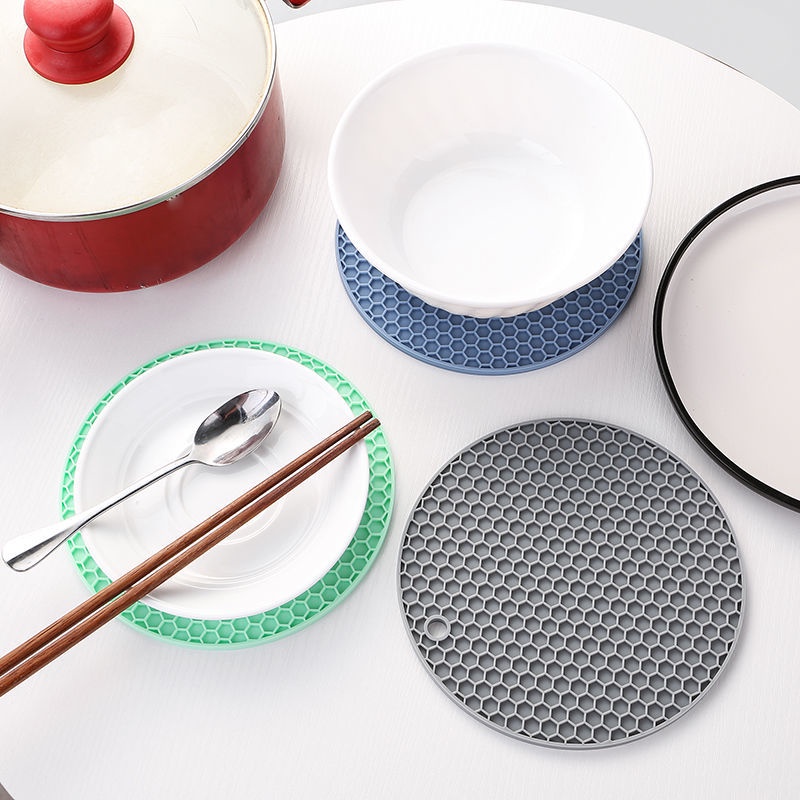Set 4/6/8 Tấm Lót Nồi Bằng Silicone Cách Nhiệt Chống Trượt Linh Hoạt Tiện Dụng