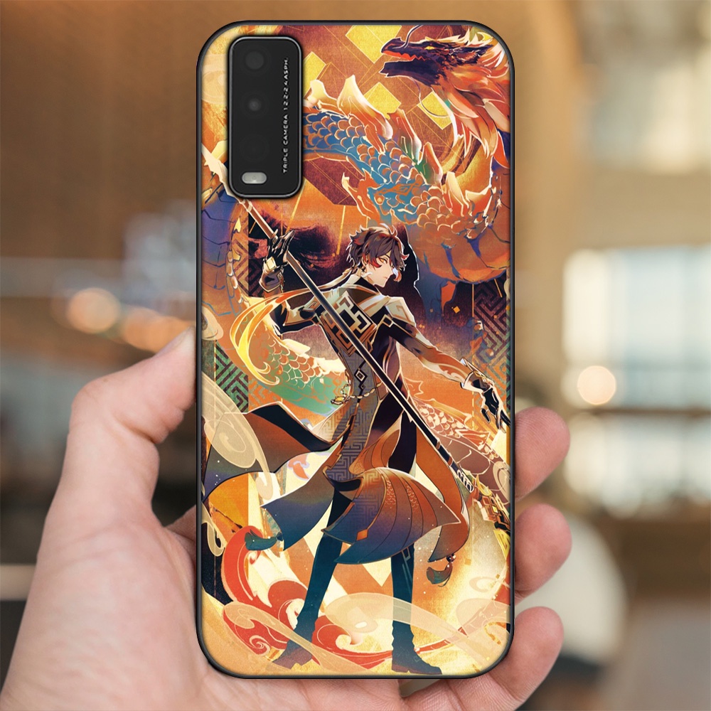 Ốp lưng Vivo Y20, Y20s, Y12s viền đen in hình Zhongli Genshin Impact