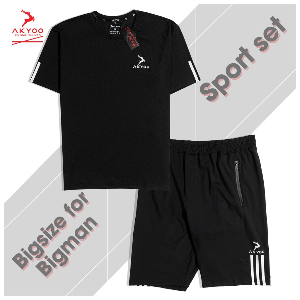Áo Thun Thể Thao Bigsize, Áo Thun Cỡ Lớn, Áo Thun Cho Người Béo (Thương hiệu Akyoo) size 80-140kg