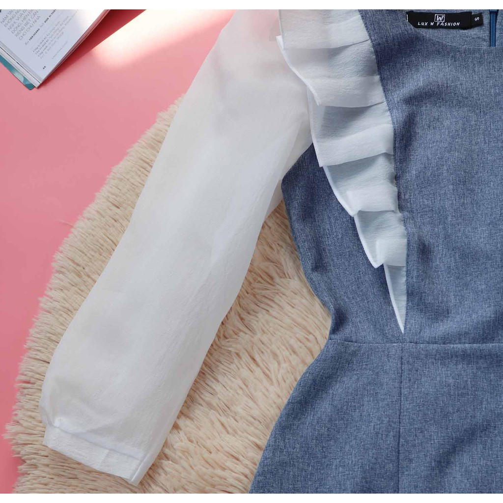 Đầm công sở nữ thiết kế dễ thương tay lỡ bánh bèo xinh che bụng mỡ mềm mát thời trang công sở dạo phố - Thời trang Lux W | BigBuy360 - bigbuy360.vn