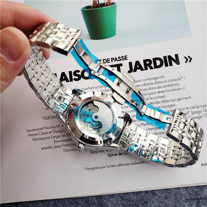 Đồng Hồ Nam Thời Trang Skeleton Automatic OM - Dây Thép - Size 42mm