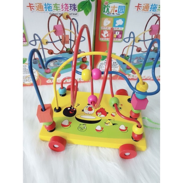 Đồ Chơi Gỗ Luồn Hạt Gỗ Size Lớn Cho Bé