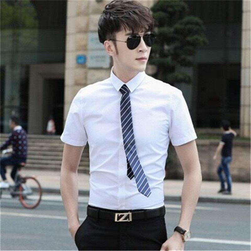 Áo Sơ Mi Nam  NGẮN TAY CAO CẤP  2 MÀU ĐEN TRẮNG Chất liệu lụa , không nhăn, thoáng mát, thấm hút mồ hôi(SMN)