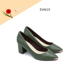 Giày Cao Gót Đế Vuông Evashoes - Eva619(Màu Đen, Xanh Rêu)