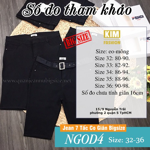 Quần ngố bigsize 60-90kg KimFashion, quần biker bigsize Jean Đen 7 Tấc Co Giãn Bigsize NGOD4