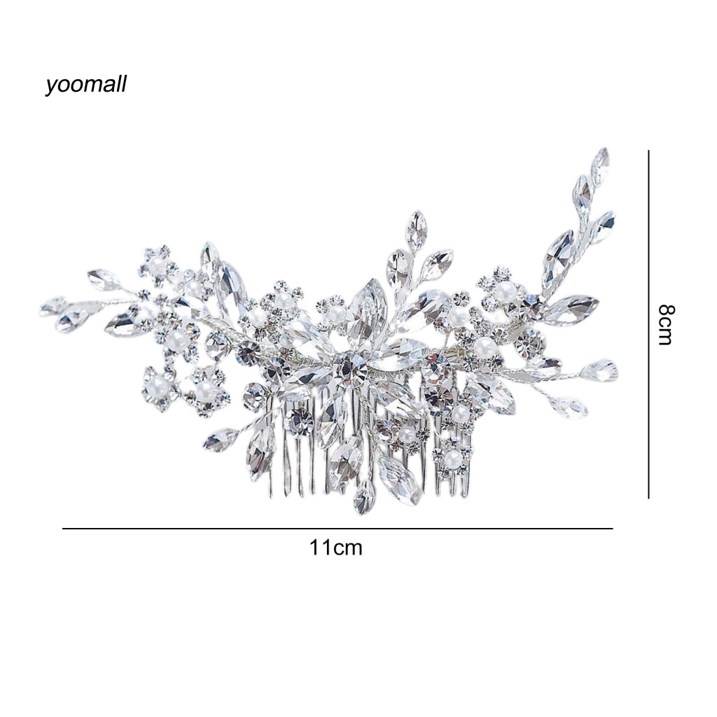/ Yo / Lược Cài Tóc Đính Kim Cương Giả Thủ Công Cho Cô Dâu Trong Tiệc Cưới