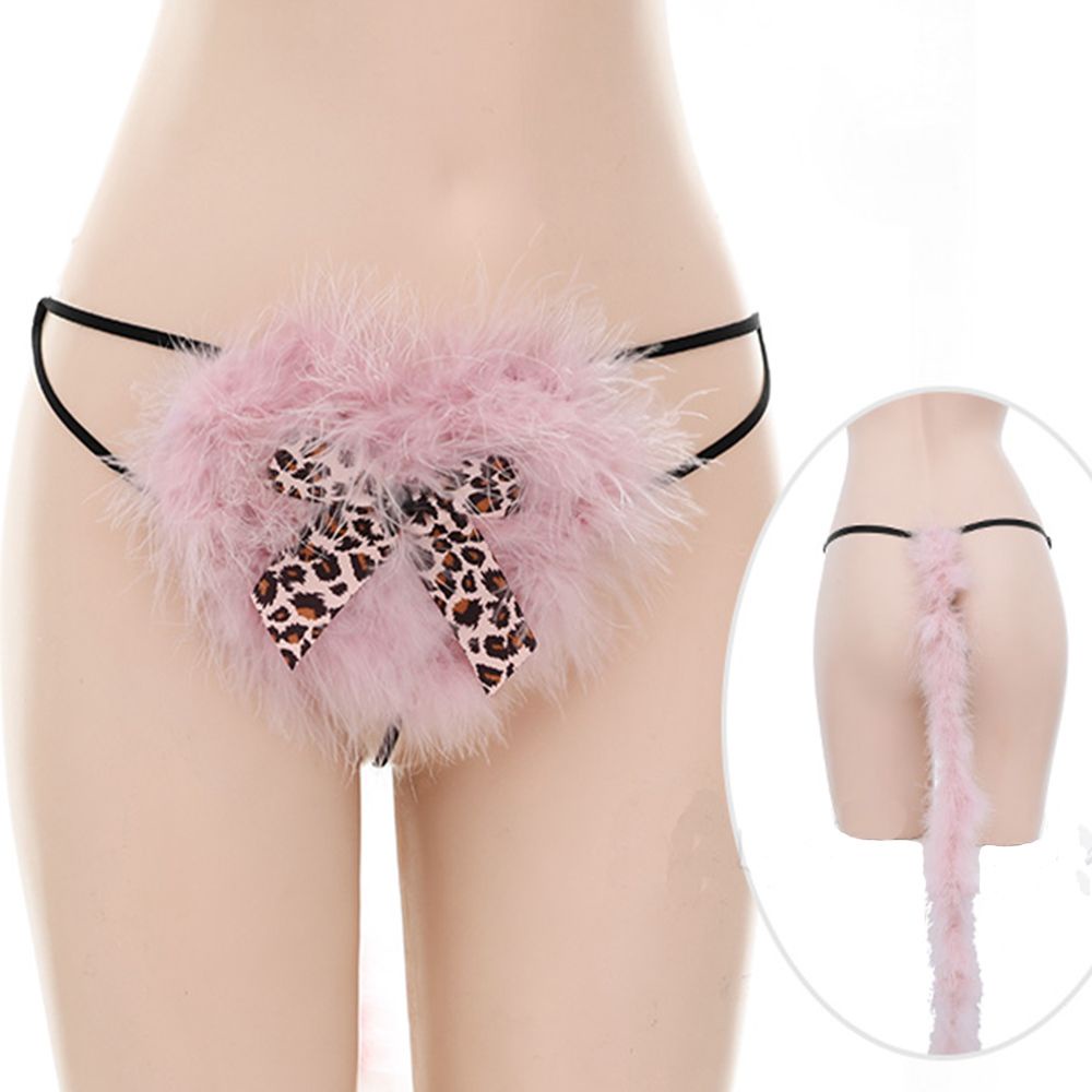 Set đồ lót ba món với tai và đuôi mèo dễ thương độc đáo bằng vải lông phong cách gợi cảm cho nữ dùng Cosplay nhiều màu