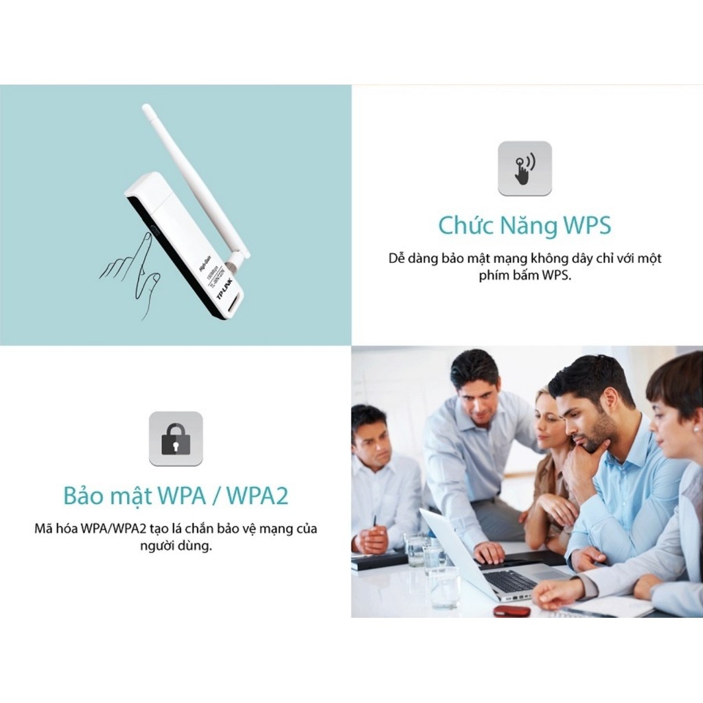 TP-Link N 150Mbps USB kết nối Wi-Fi Độ lợi cao - TL-WN722N - Hàng Chính Hãng | BigBuy360 - bigbuy360.vn