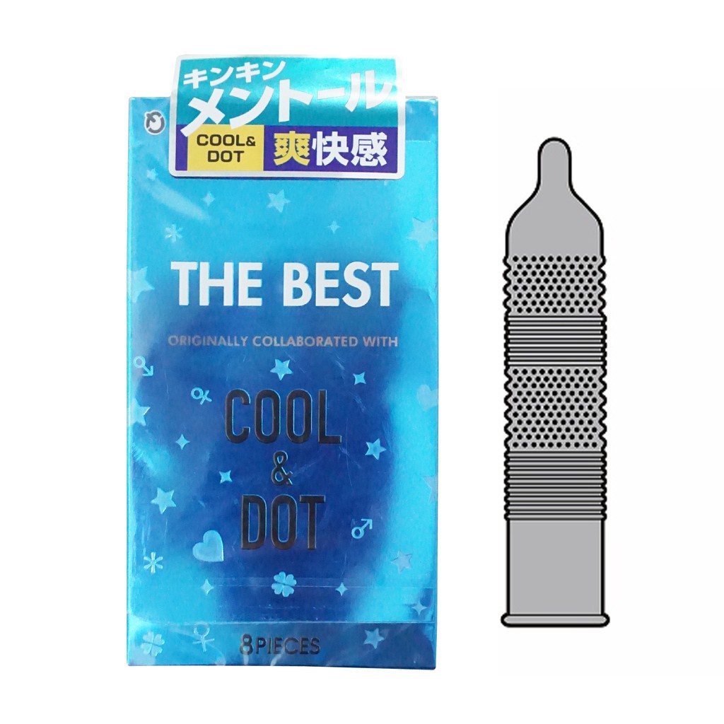 FUJILATEX - Bao cao su tốt nhất Cool &amp; Dot 8 chiếc