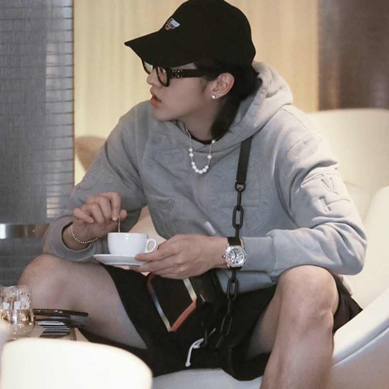 vòng cổ Thép Titan Đính Ngọc Trai Phong Cách Hip Hop Cá Tính