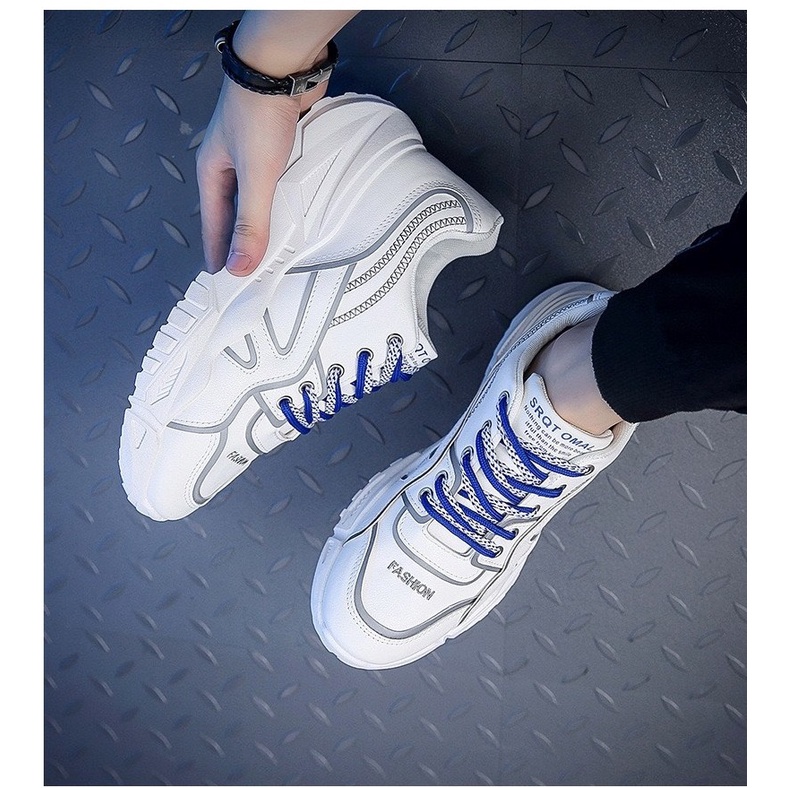 Giày Nam Thể Thao Sneaker Đế Độn 6cm OMALLL  Dây 2 Màu