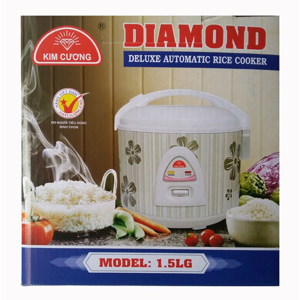 Nồi cơm chống dính KIM CƯƠNG đủ size 1.2L-1.5L-1.8L-2.2LKC-LG giao hàng chính hãng ( Bảo Hành 12 tháng ) | BigBuy360 - bigbuy360.vn