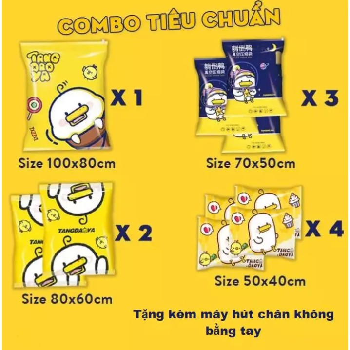 [ Home and Garden ] Set 10 túi hút chân không TANGDAOYA + Tặng kèm máy hút chân không bằng tay