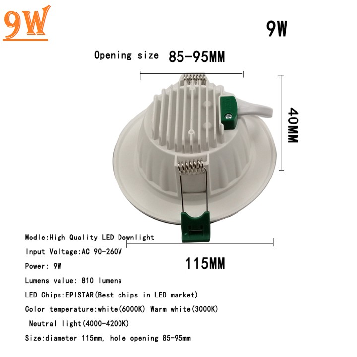 Đèn LED âm trần nguyên khối siêu sáng - dòng downlight 5W 9W 12W 18W