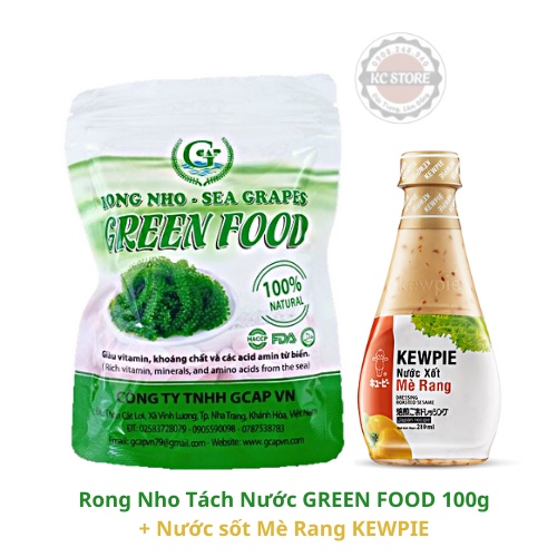 Rong nho tách nước GREEN FOOD 100gr + sốt mè rang