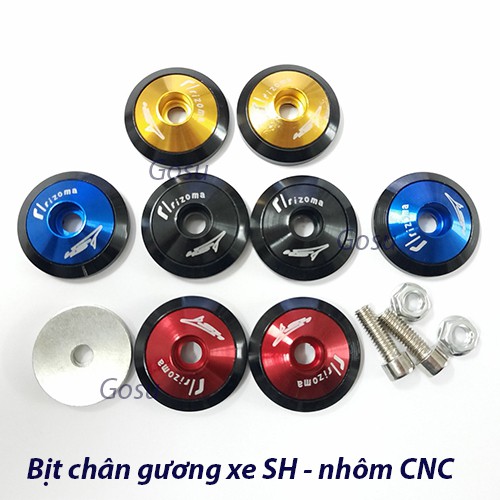 Bịt chân gương SH - nhôm CNC đủ màu