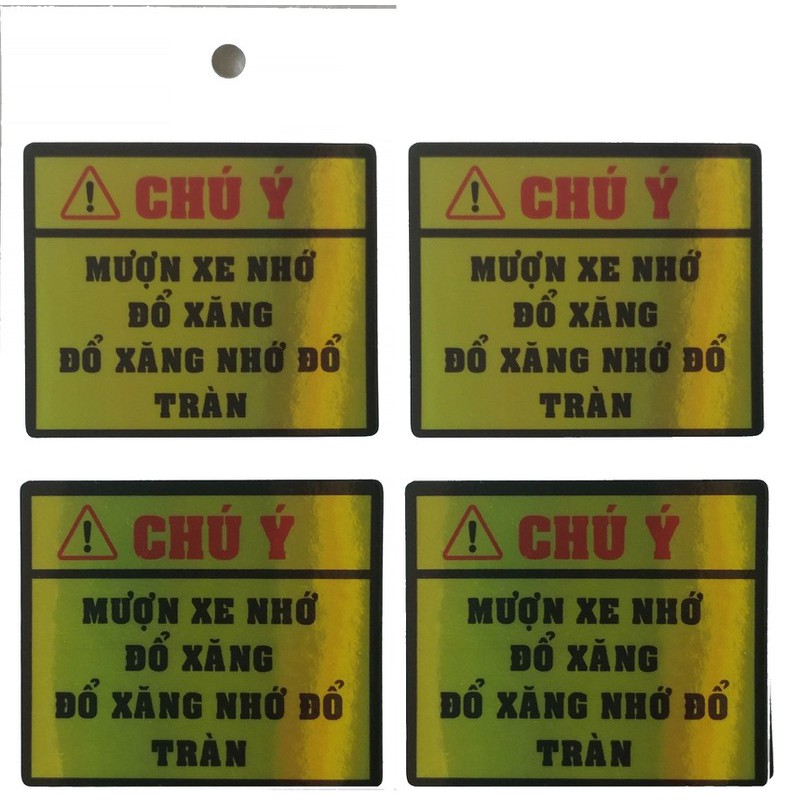 BỘ 4 MIẾNG DECAL CHÚ Ý,