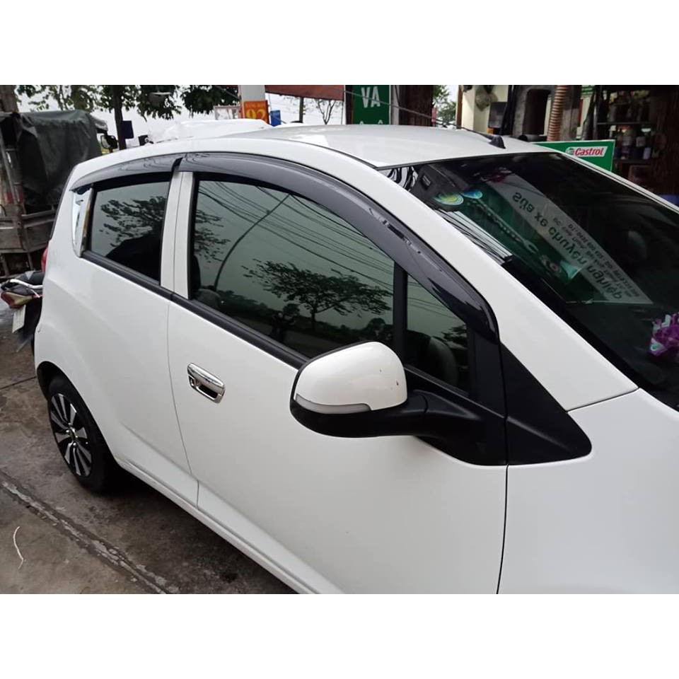 🔥 Freeship 🔥 Bộ Vè che mưa mạ crom/đen thái xe Spark 4 cao cấp/ Phụ kiện làm đẹp, đồ chơi xe Chevrolet spark