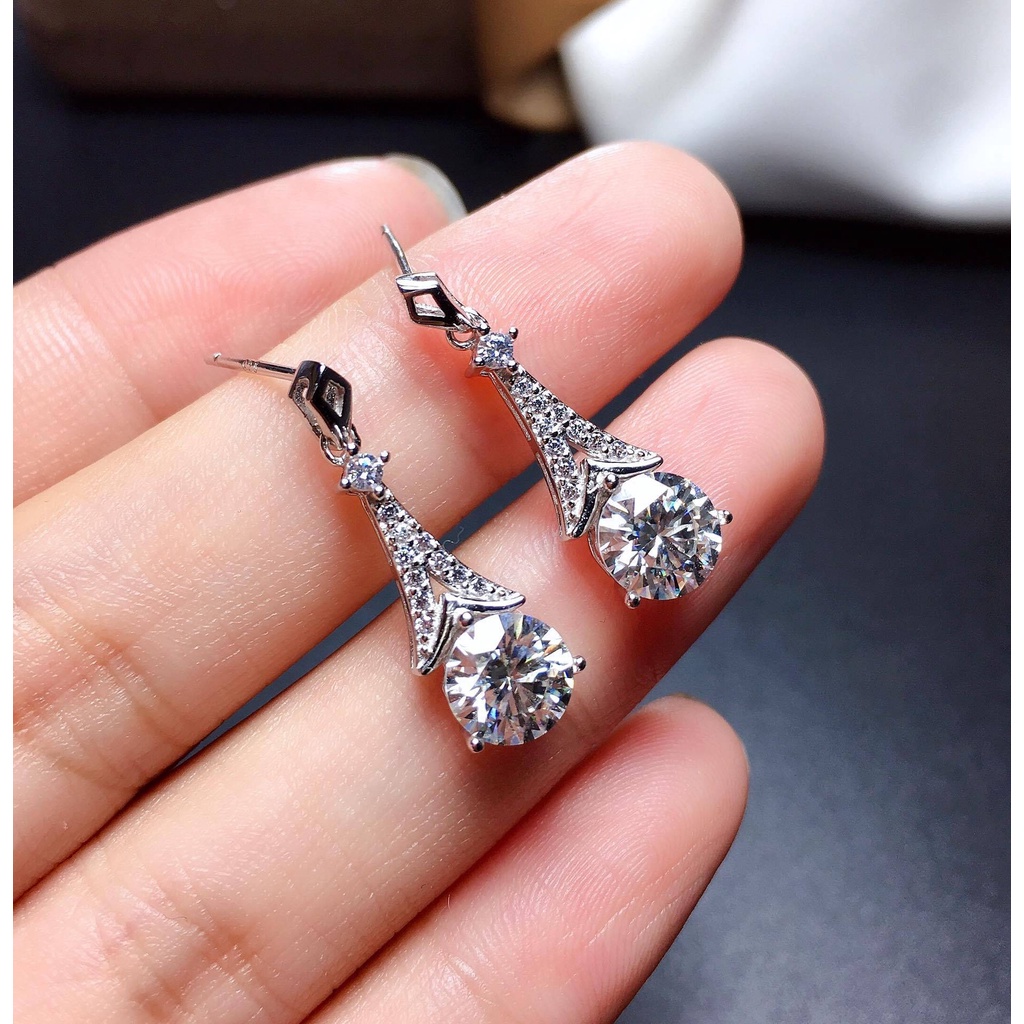 Bông tai hình mũi tên đính đá toàn diện thời trang