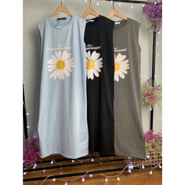 [ Mã FAMAYWA2 giảm 10K đơn 50K] Váy Suông Sát Nách Đầm dài Họa Tiết Hình Hoa Cúc Chất Cotton | BigBuy360 - bigbuy360.vn