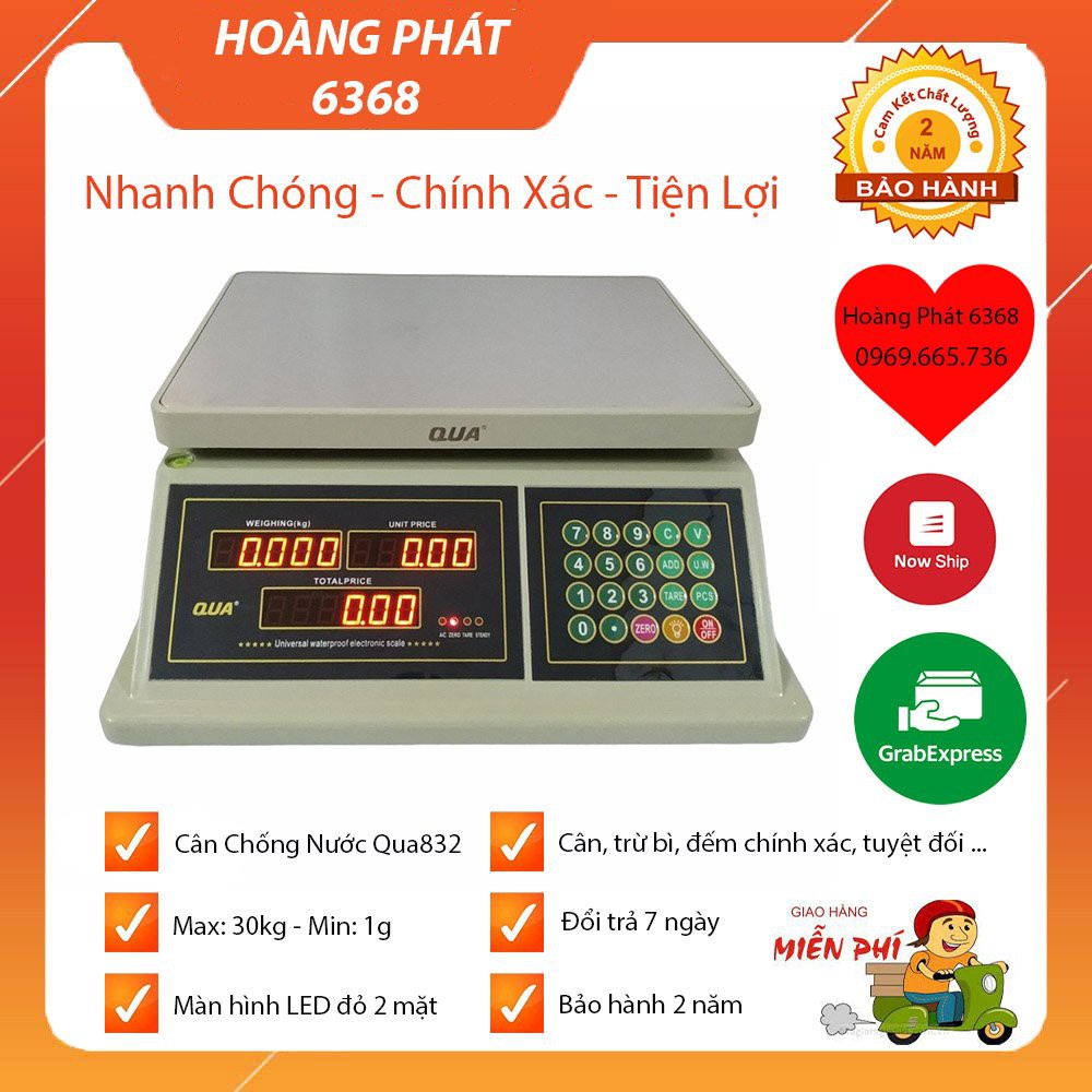 [ Free Ship ] CÂN TÍNH TIỀN 30Kg CHỐNG NƯỚC - QUA 832 ĐÀI LOAN - CÂN ĐIỆN TỬ CAO CẤP  NHÀ BẾP - BH 2 NĂM [ GỌI LÀ CÓ ]