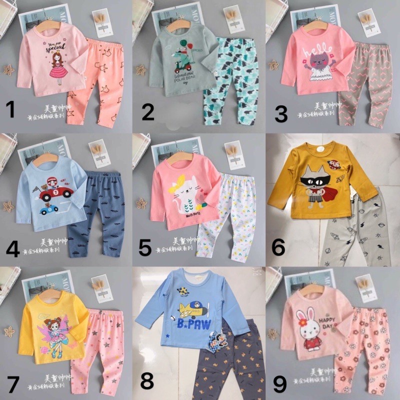 BỘ COTTON XUẤT HÀN DÀI TAY 2021 SIZE NHÍ VÀ NHỠ
