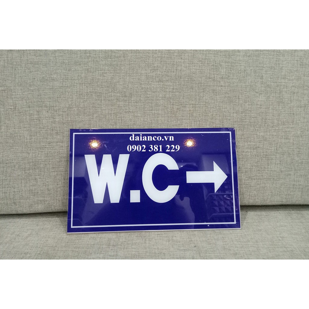 Bảng nhà vệ sinh, WC bằng nhựa Mica dán decal 15*30cm