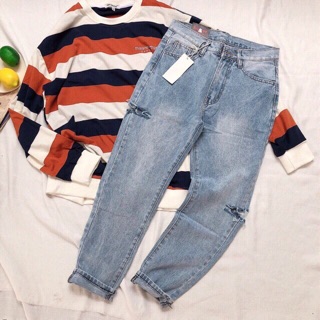 Baggy Jeans Rách 2 Bên MS02