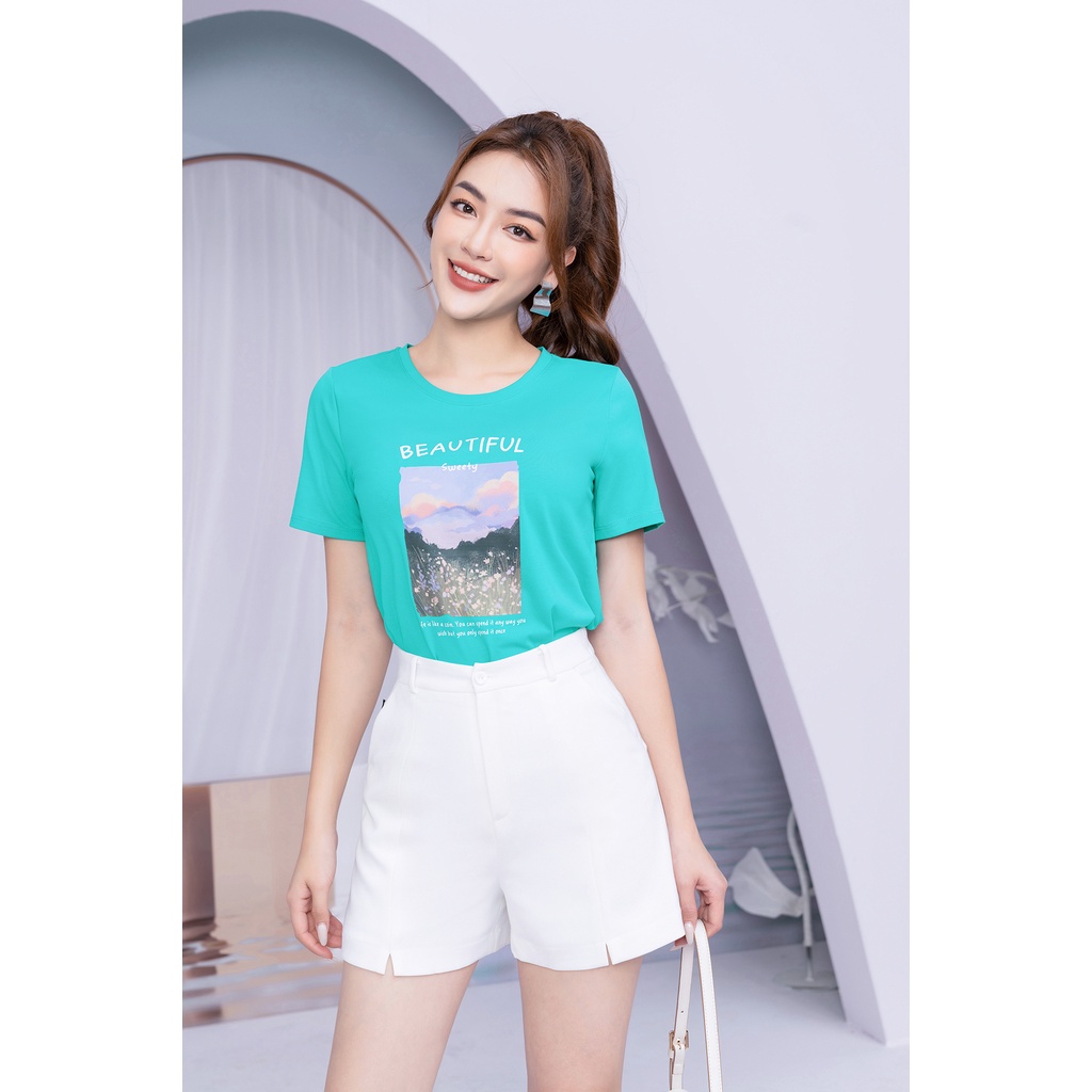 Áo phông in hình Beautiful chất liệu Cotton Compact form vừa LOZA - PT702102