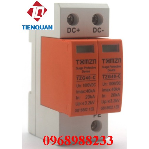 chống sét lan truyền DC 1000VDC TOMZN TZG40-C, bảo vệ hệ thống pin mặt trời,cắt lọc sét,chống sét pin mặt trời một chiều