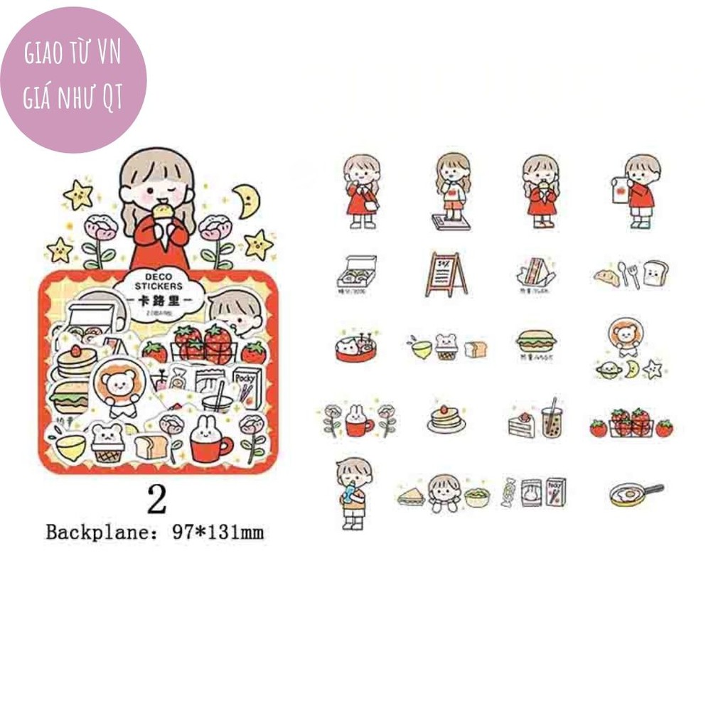 Gói 40 nhãn dán sticker trang trí hộp nhựa điện thoại ST88