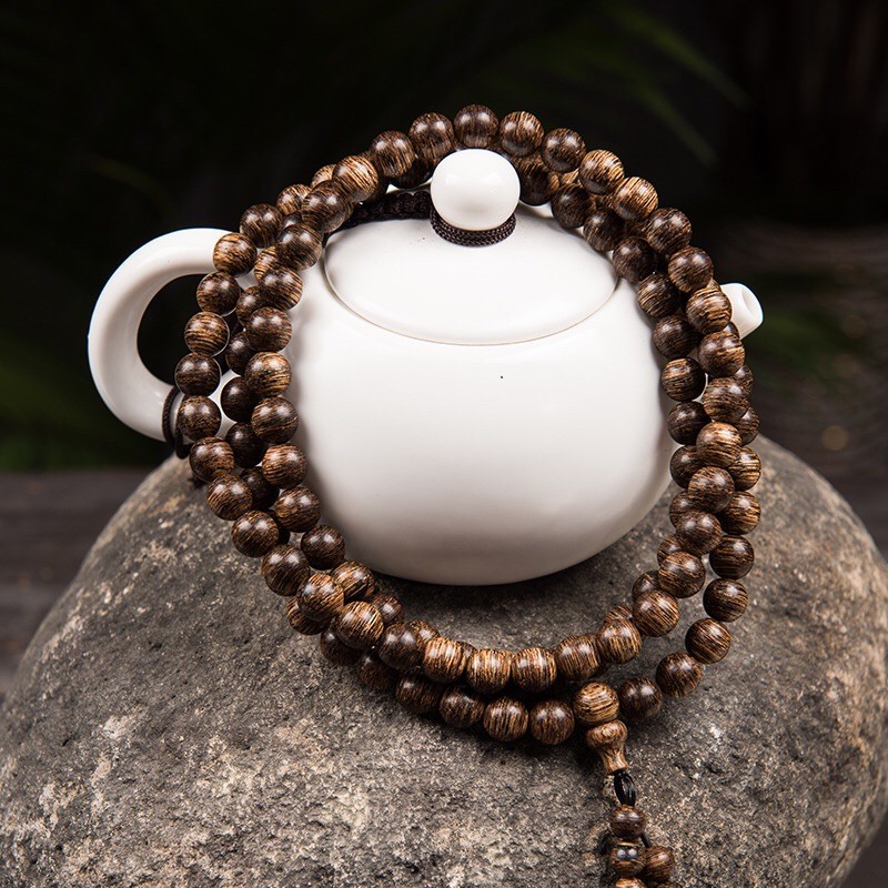 [Trầm hương 100% - Hàng loại I] Vòng tay trầm hương cao cấp 108 hạt - MH660