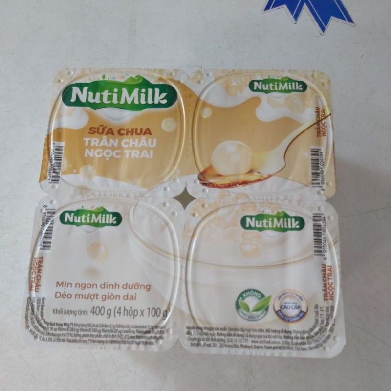 Sữa chua trân châu ngọc trai Nutimilk lốc 4 hộp
