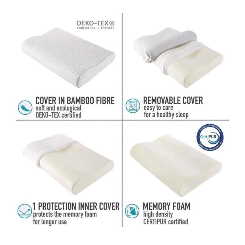 Gối chống thoái hóa đốt sống cổ Dreamzie Foam Pillow - hàng nội địa Đức