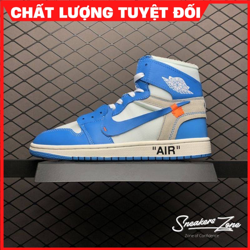 Giày Thể Thao AIR JORDAN 1 OFF WHITE Retro High University UNC Xanh Trắng Cổ Cao Cực Phong Cách Cho Cả Nam Và Nữ