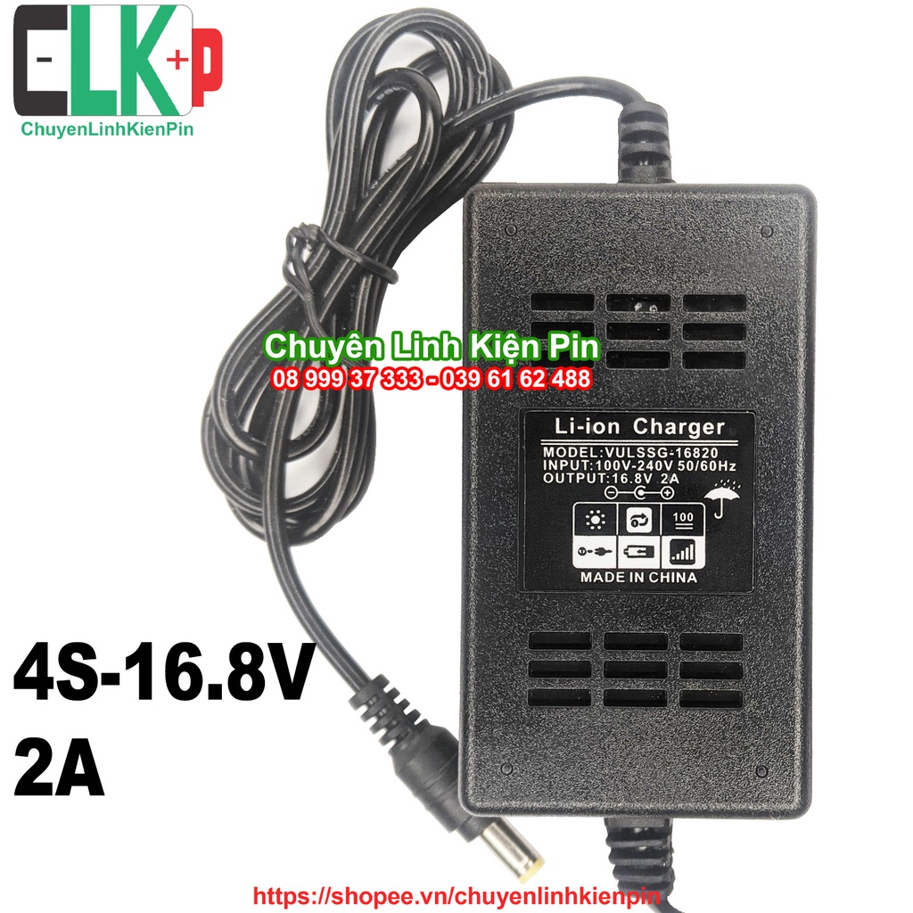 [ 2 dây ] Sạc 4S 16.8V 2A loại tốt -tự ngắt khi đầy ( BL64_47 )