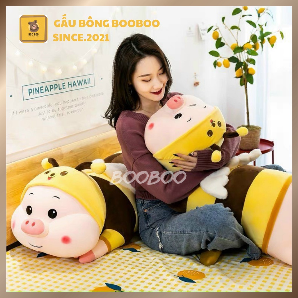 Gấu Bông Lợn Ong Heo Ong Lợn ong Biến Hình   Siêu  Cute  Size  Lớn  gấu bông booboo