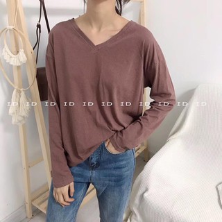 Áo phông cổ V tay dài (+hình thật)