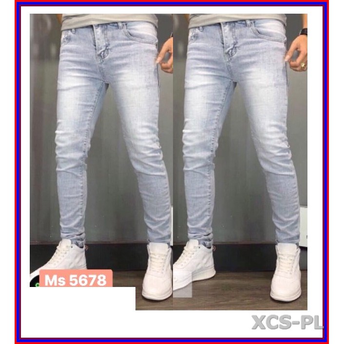 Quần jean nam cao cấp xanh bạc xước nhẹ 5678 không xù lông, không ra màu, chất giãn tốt 5n.3.280