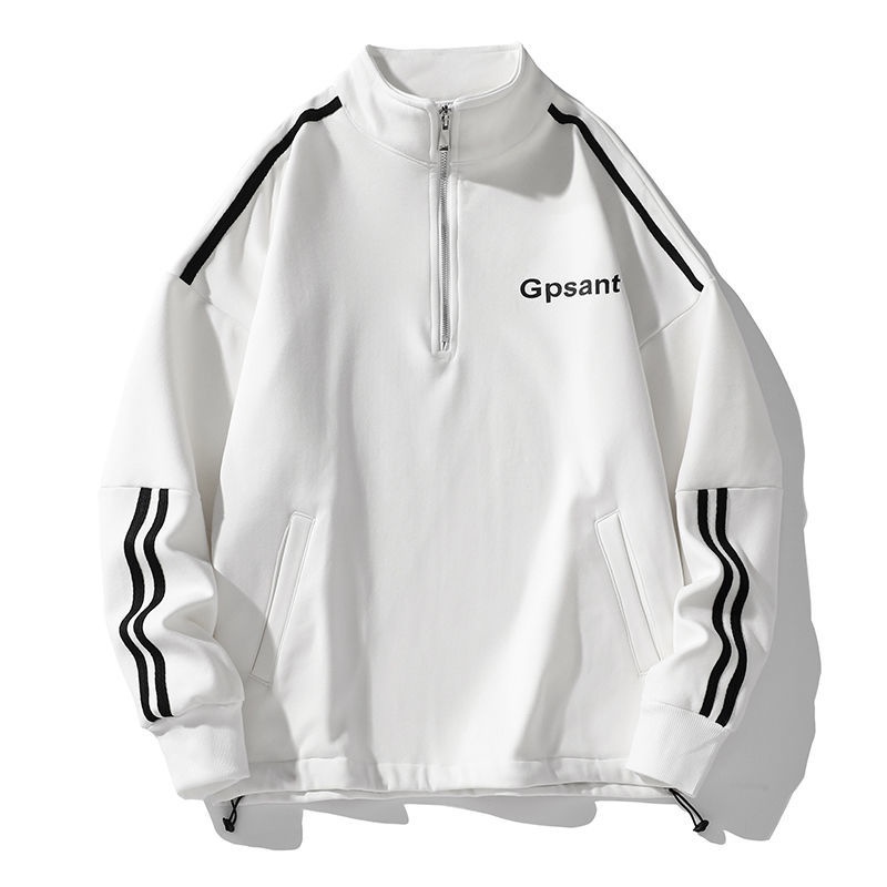 Áo Khoác Hoodie Không Tay Dáng Rộng Có Khóa Kéo Nửa Thân Phong Cách Hong Kong Thời Trang Mùa Thu Cho Nam