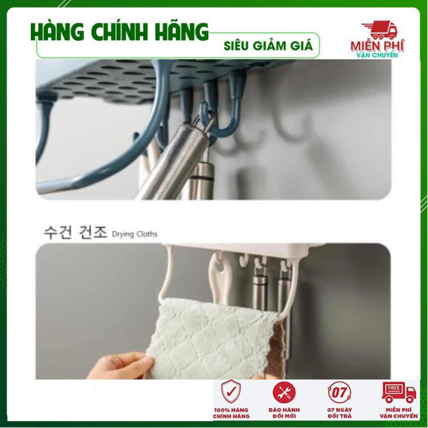 Kệ để đồ nhà bếp, giá để đồ phòng tắm dán tường đựng bàn chải kem đánh răng - Gia Dụng Thông Minh