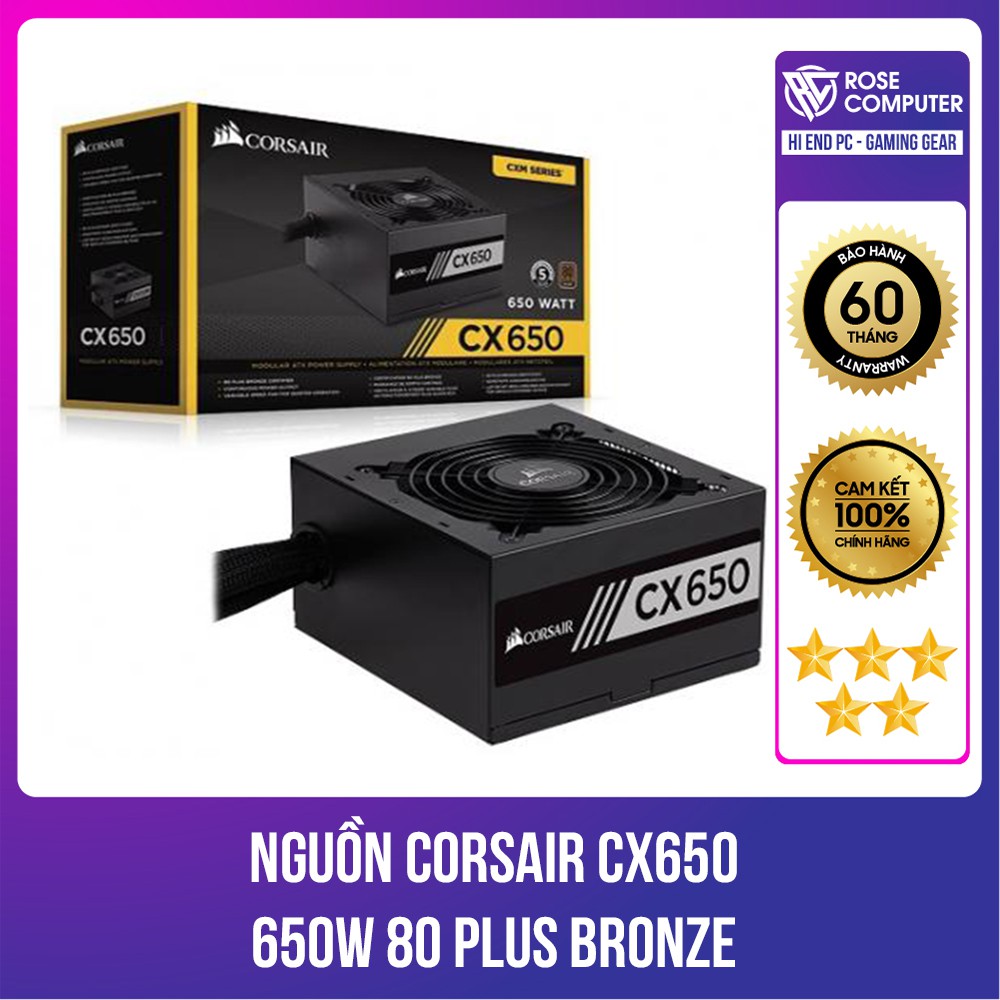 Nguồn máy tính Corsair CX650 - 650W 80 Plus Bronze