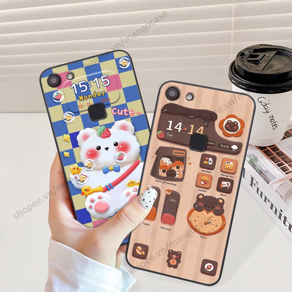 Ốp lưng Vivo V7 / V7 Plus / V7+ hình gấu, thỏ, đồng hồ cute dễ thương