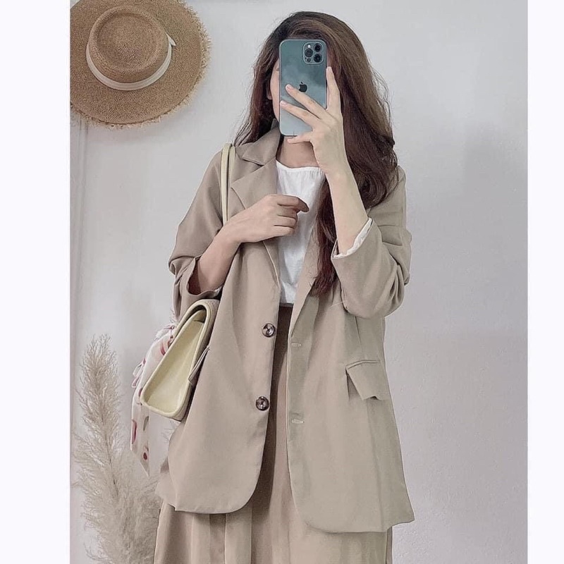 [Ảnh thật] Áo blazer kẻ caro 2 lớp túi nắp phong cách Hàn Quốc - Áo vest caro dáng rộng ulzzang | BigBuy360 - bigbuy360.vn