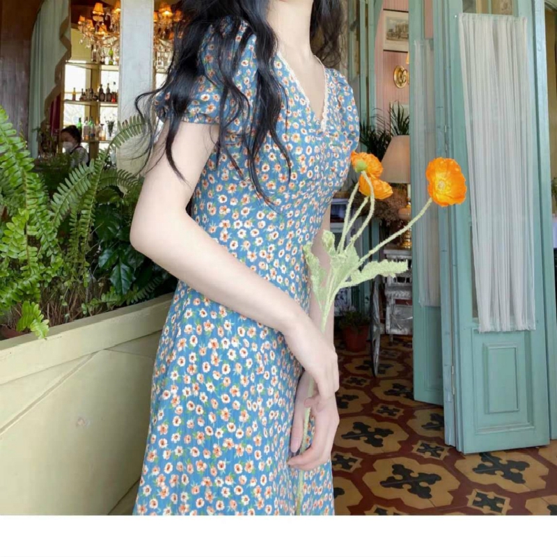 Đầm Hoa Cổ Chữ V Thời Trang Mùa Xuân Cho Nữ | BigBuy360 - bigbuy360.vn