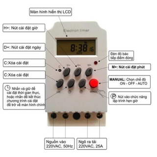 Công tắc hẹn giờ thông minh kg316t-ii tắt mở tự động chuẩn công nghiệp 25a - electron timer-kg316t-ii