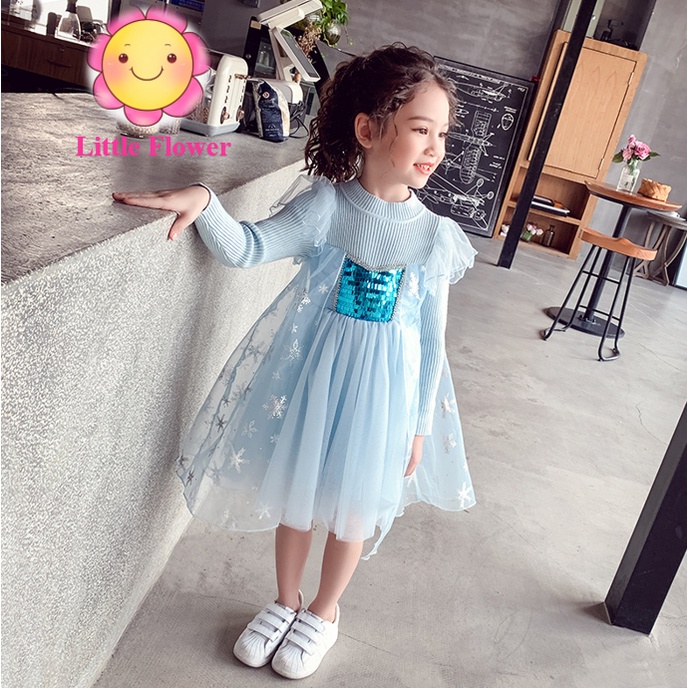 Váy/Đầm Công Chúa Elsa Dài Tay Cho Bé size 10-33kg